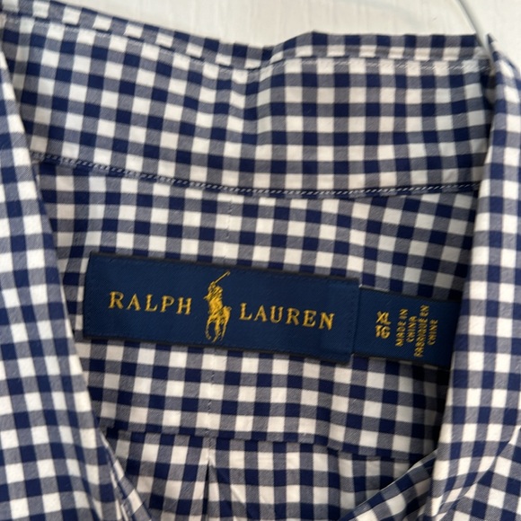 Ralph Lauren Blue White Button Down Shirt XL - Picture 3 of 3